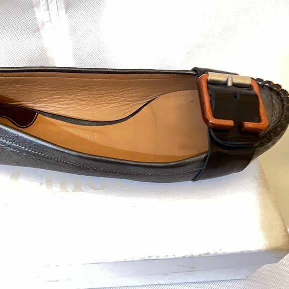 Chloe Gunmetal Leather Ballet Flats - Picture 4 of 6